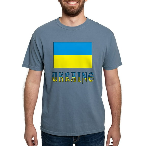 CafePress - Ukrainian Flag And Ukraine Men's Comfort Colors® T - Mens Comfort Colors Shirt