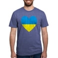 thumbnail image 1 of CafePress - Ukrainian Flag Heart Men's Deluxe T Shirt - Mens Tri-blend T-Shirt, 1 of 4