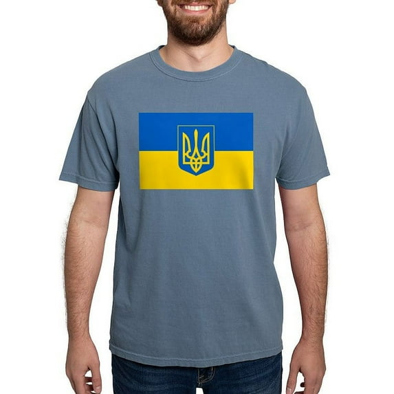 CafePress - Ukrainian Flag - Mens Comfort Colors Shirt