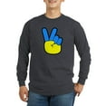 thumbnail image 1 of CafePress - Ukrainian Flag Peace Sign Ukra Long Sleeve T Shirt - Long Sleeve Dark T-Shirt, 1 of 4