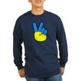 thumbnail image 1 of CafePress - Ukrainian Flag Peace Sign Ukra Long Sleeve T Shirt - Long Sleeve Dark T-Shirt, 1 of 4