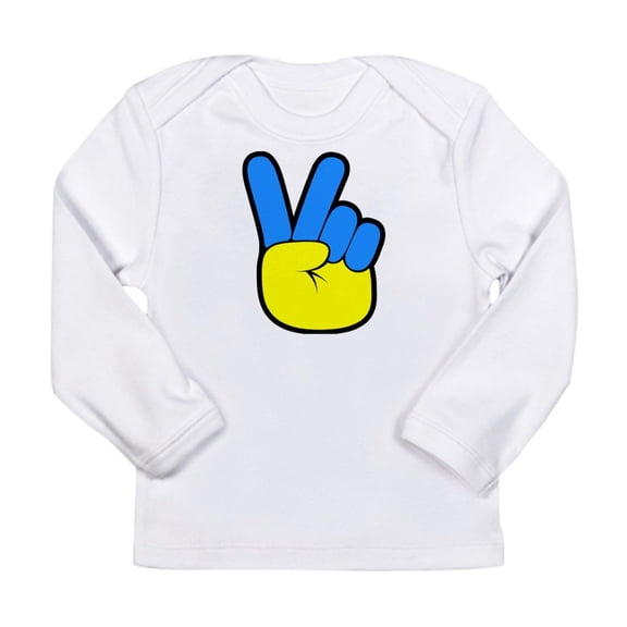 CafePress - Ukrainian Flag Peace Sign Ukra Long Sleeve T Shirt - Long Sleeve Infant T-Shirt
