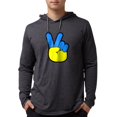 thumbnail image 1 of CafePress - Ukrainian Flag Peace Sign Ukra Long Sleeve T Shirt - Mens Hooded Shirt, 1 of 3