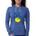 thumbnail image 1 of CafePress - Ukrainian Flag Peace Sign Ukra Long Sleeve T Shirt - Womens Hooded Shirt, 1 of 1