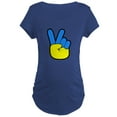 thumbnail image 1 of CafePress - Ukrainian Flag Peace Sign Ukrain Maternity T Shirt - Maternity Dark T-Shirt, 1 of 3