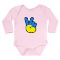 thumbnail image 1 of CafePress - Ukrainian Flag Peace Sign Ukraine Native Body Suit - Long Sleeve Cotton Baby Bodysuit, 1 of 4