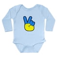 thumbnail image 1 of CafePress - Ukrainian Flag Peace Sign Ukraine Native Body Suit - Long Sleeve Cotton Baby Bodysuit, 1 of 4
