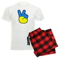 thumbnail image 1 of CafePress - Ukrainian Flag Peace Sign Ukraine Native H Pajamas - Men's Light Loose Fit Cotton Pajama Set, 1 of 7