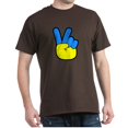 thumbnail image 1 of CafePress - Ukrainian Flag Peace Sign Ukraine Native H T Shirt - Men's Classic Graphic Cotton T-Shirt, 1 of 4