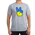 thumbnail image 1 of CafePress - Ukrainian Flag Peace Sign Ukraine Native H T Shirt - Men's Fitted T-Shirt, 1 of 1