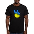 thumbnail image 1 of CafePress - Ukrainian Flag Peace Sign Ukraine Native H T Shirt - Men's Fitted T-Shirt, 1 of 4