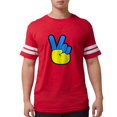 thumbnail image 1 of CafePress - Ukrainian Flag Peace Sign Ukraine Native H T Shirt - Mens Football Shirt, 1 of 4