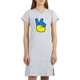 thumbnail image 1 of CafePress - Ukrainian Flag Peace Sign Ukraine Native H T Shirt - Women's Nightshirt, 1 of 4