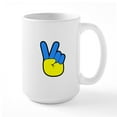 thumbnail image 1 of CafePress - Ukrainian Flag Peace Sign Ukraine Native Home Mugs - 15 oz Ceramic Large White Novelty Mug, 1 of 6