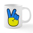 thumbnail image 1 of CafePress - Ukrainian Flag Peace Sign Ukraine Native Home Mugs - 20 Oz White Ceramic Mega Mug, 1 of 5