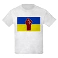 thumbnail image 1 of CafePress - Ukrainian Flag With Fist T Shirt - Light T-Shirt Kids XS-XL, 1 of 4
