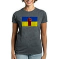 thumbnail image 1 of CafePress - Ukrainian Flag With Fist T Shirt - Women's Traditional Fit Dark T-Shirt, 1 of 4