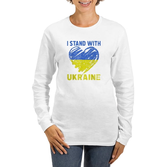 CafePress - Ukrainian Lover I Stand With U Long Sleeve T Shirt - Women's Long Sleeve Graphic Casual T-Shirt