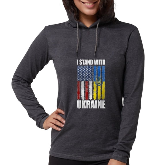 CafePress - Ukrainian Lover I Stand With U Long Sleeve T Shirt - Womens Hooded Shirt