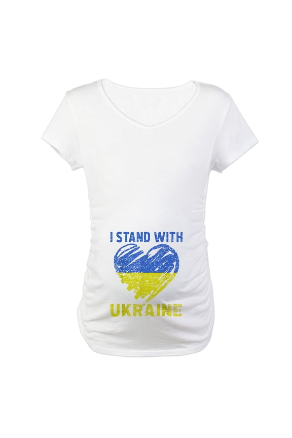 - Ukrainian Lover I Stand With Ukr Maternity T Shirt - Cotton Maternity T-shirt, Cute & Funny Pregnancy Tee