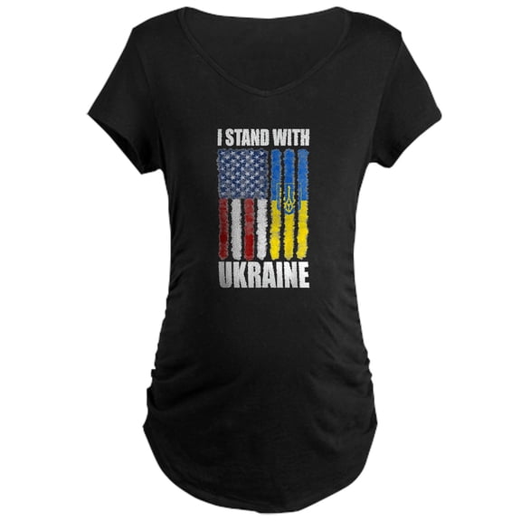 CafePress - Ukrainian Lover I Stand With Ukr Maternity T Shirt - Maternity Dark T-Shirt