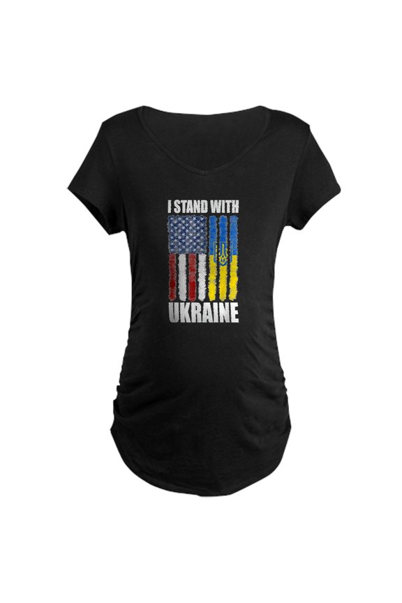 - Ukrainian Lover I Stand With Ukr Maternity T Shirt - Maternity Dark T-Shirt
