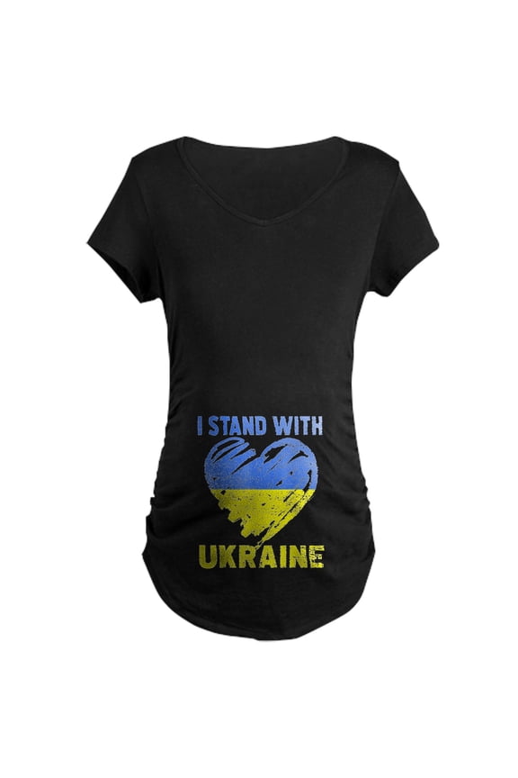 - Ukrainian Lover I Stand With Ukr Maternity T Shirt - Maternity Dark T-Shirt