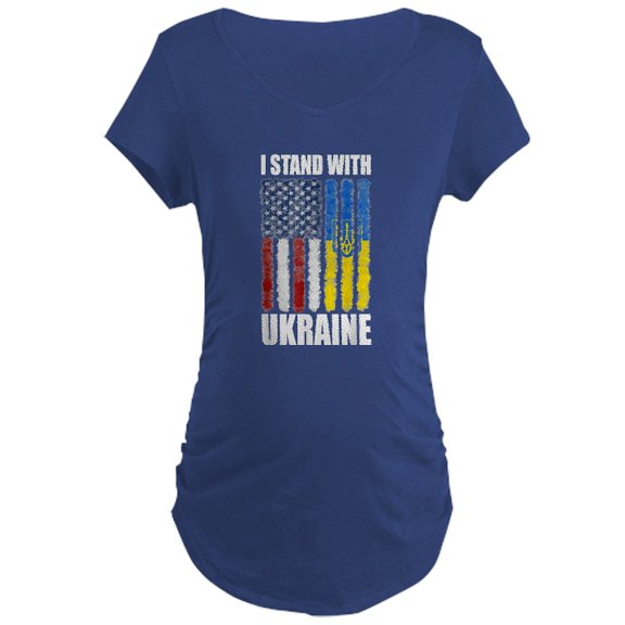 CafePress - Ukrainian Lover I Stand With Ukr Maternity T Shirt - Maternity Dark T-Shirt