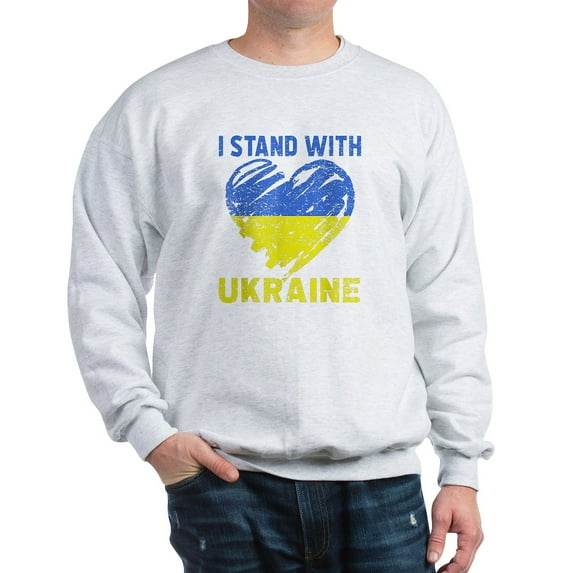 CafePress - Ukrainian Lover I Stand With Ukraine He Sweatshirt - Crew Neck Sweatshirt