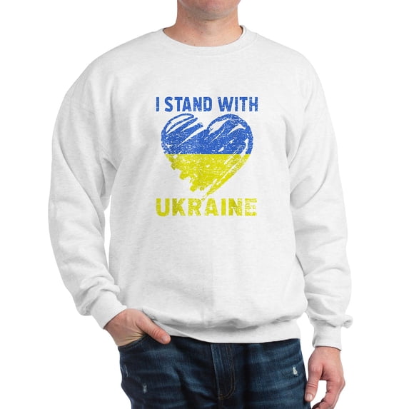 CafePress - Ukrainian Lover I Stand With Ukraine He Sweatshirt - Crew Neck Sweatshirt