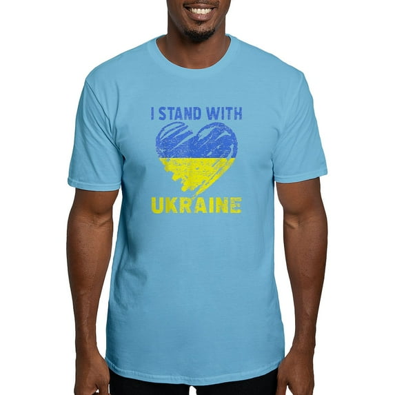 CafePress - Ukrainian Lover I Stand With Ukraine Heart T Shirt - Fitted T-Shirt, Vintage Fit Soft Cotton Tee