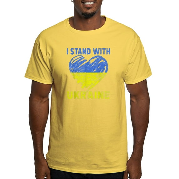 CafePress - Ukrainian Lover I Stand With Ukraine Heart T Shirt - Men's Classic Graphic T-Shirt
