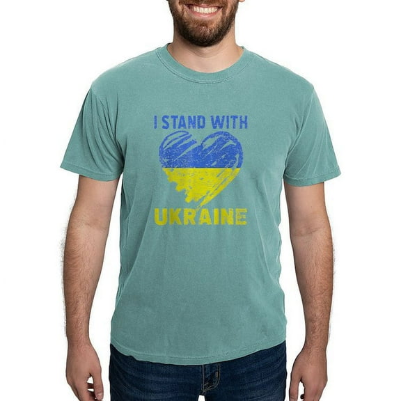 CafePress - Ukrainian Lover I Stand With Ukraine Heart T Shirt - Mens Comfort Colors Shirt