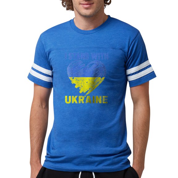 CafePress - Ukrainian Lover I Stand With Ukraine Heart T Shirt - Mens Football Shirt