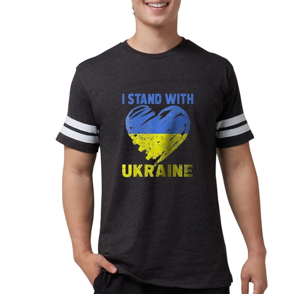 CafePress - Ukrainian Lover I Stand With Ukraine Heart T Shirt - Mens Football Shirt