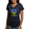 thumbnail image 1 of CafePress - Ukrainian Lover I Stand With Ukraine Heart T Shirt - Women's V-Neck Dark T-Shirt, 1 of 4