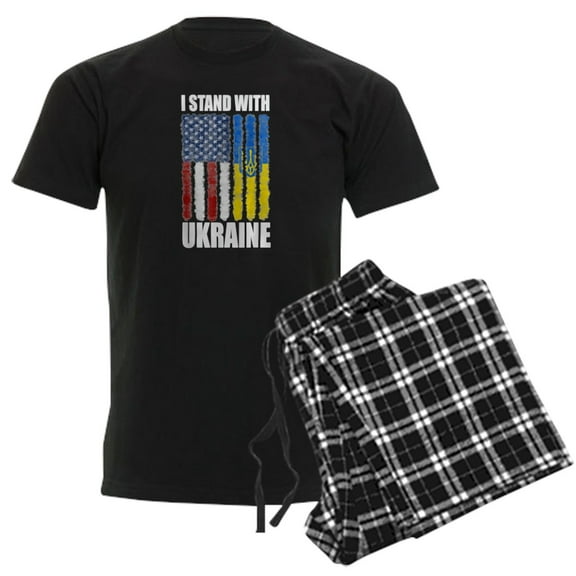 CafePress - Ukrainian Lover I Stand With Ukraine Pajamas - Men's Dark Loose Fit Cotton Pajama Set