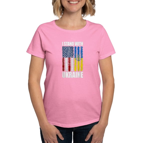 CafePress - Ukrainian Lover I Stand With Ukraine T Shirt - Women's Traditional Fit Dark T-Shirt
