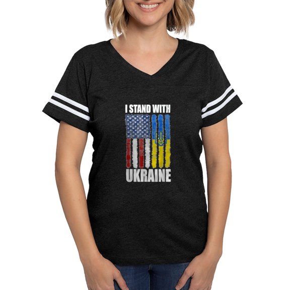 CafePress - Ukrainian Lover I Stand With Ukraine T Shirt - Womens Football Shirt