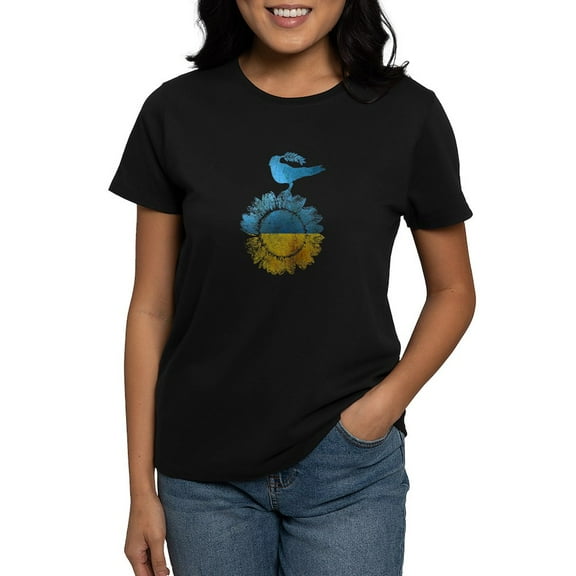 CafePress - Ukrainian Peace Bird T Shirt - Women's Traditional Fit Dark T-Shirt