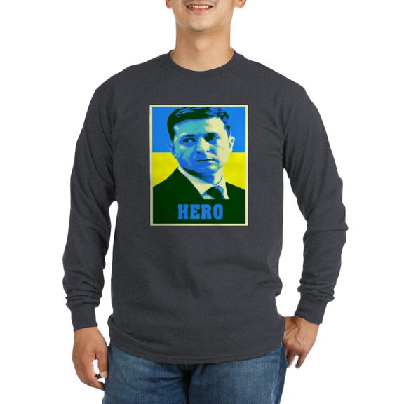 CafePress - Ukrainian President Zelenskyy Long Sleeve T Shirt - Long Sleeve Dark T-Shirt