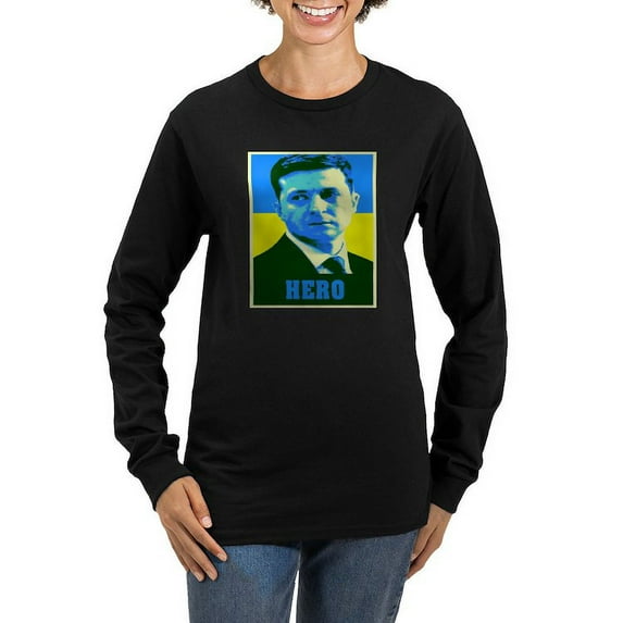 CafePress - Ukrainian President Zelenskyy Long Sleeve T Shirt - Women's Long Sleeve Graphic Tee Casual Fit
