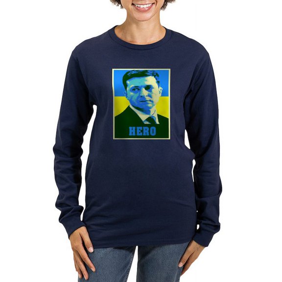 CafePress - Ukrainian President Zelenskyy Long Sleeve T Shirt - Women's Long Sleeve Graphic Tee Casual Fit