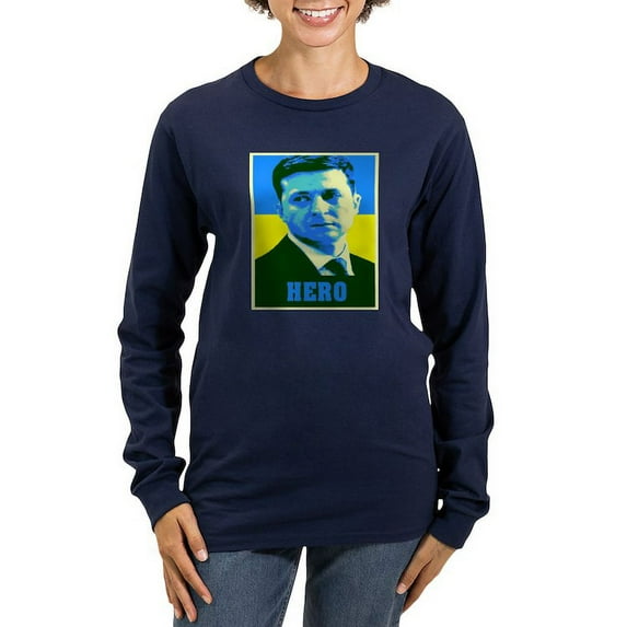 CafePress - Ukrainian President Zelenskyy Long Sleeve T Shirt - Women's Long Sleeve Graphic Tee Casual Fit