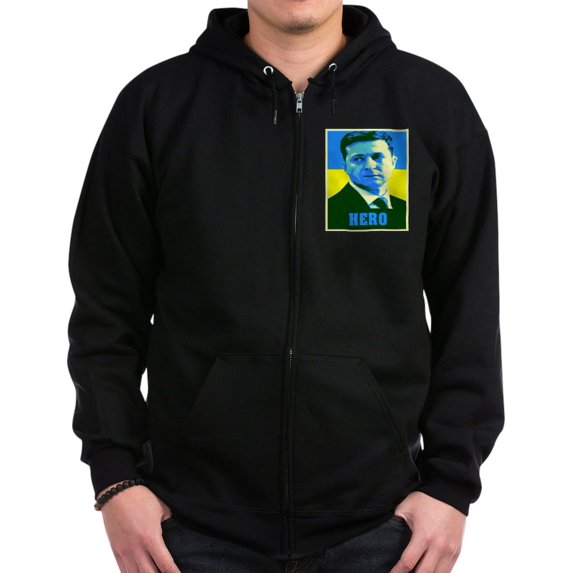 CafePress - Ukrainian President Zelenskyy Ukraine F Sweatshirt - Zip Hoodie, Classic Hooded Sweatshirt with Metal Zipper