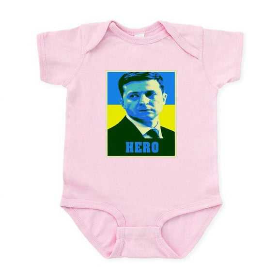 CafePress - Ukrainian President Zelenskyy Ukraine Fl Body Suit - Baby Light Bodysuit, Size Newborn - 24 Months