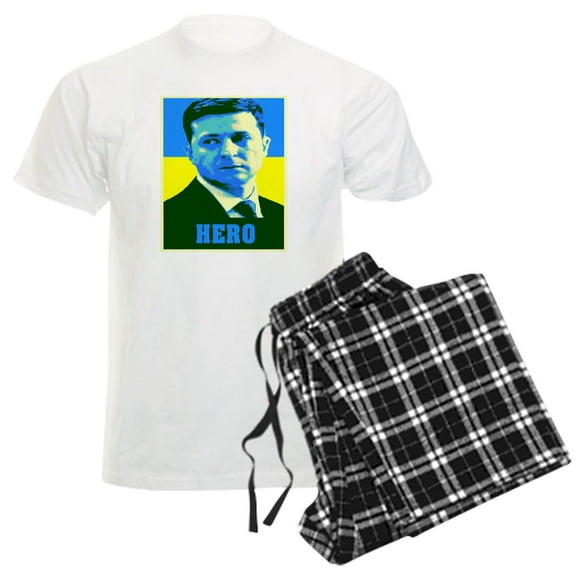 CafePress - Ukrainian President Zelenskyy Ukraine Flag Pajamas - Men's Light Loose Fit Cotton Pajama Set