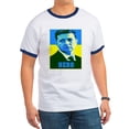 thumbnail image 1 of CafePress - Ukrainian President Zelenskyy Ukraine Flag T Shirt - 100% Cotton Ringed T-Shirt, 1 of 4