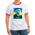 thumbnail image 1 of CafePress - Ukrainian President Zelenskyy Ukraine Flag T Shirt - 100% Cotton Ringed T-Shirt, 1 of 4
