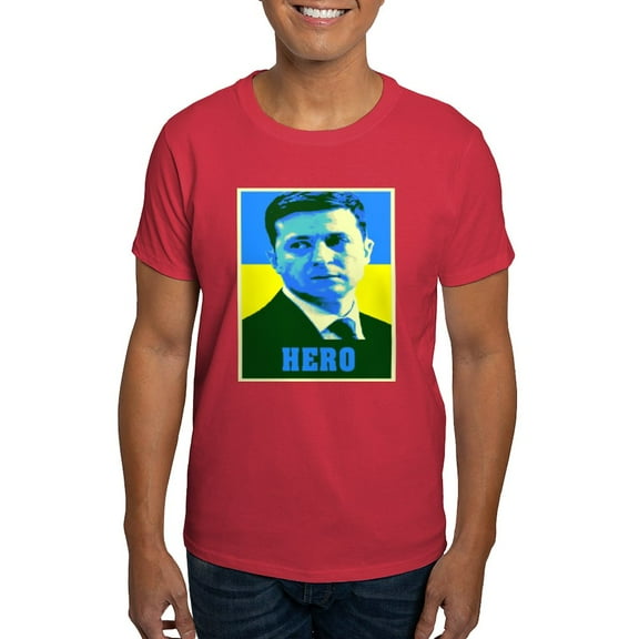 CafePress - Ukrainian President Zelenskyy Ukraine Flag T Shirt - Men's Classic Graphic Cotton T-Shirt